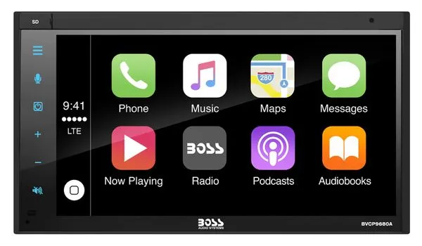 Boss BVCP9685A - Double-DIN, Apple CarPlay, Android Auto, MECH-LESS Multimedia Player (no CD/DVD) 6.75" Touchscreen Bluetooth