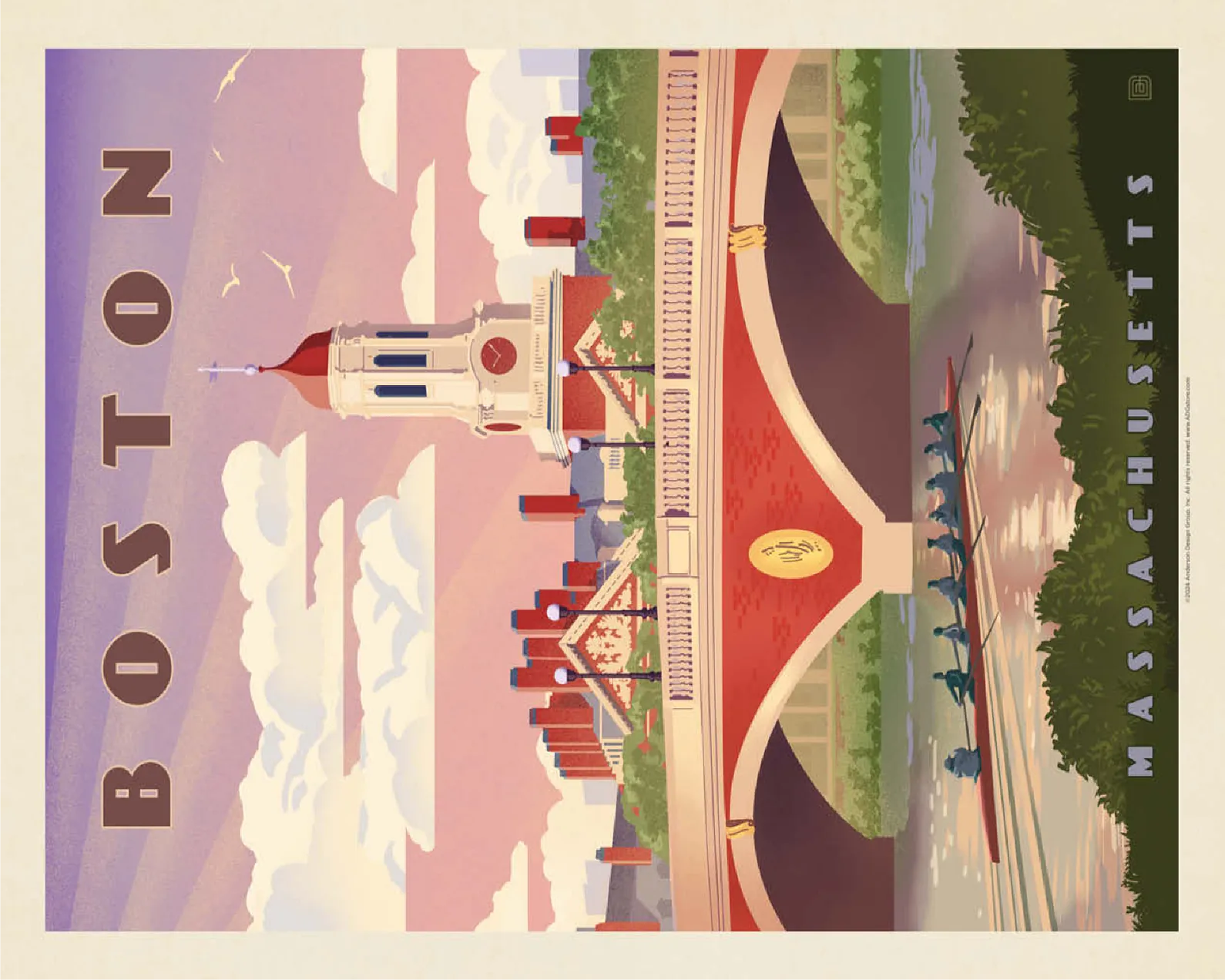 Boston: Anderson Memorial Bridge, Vintage Poster