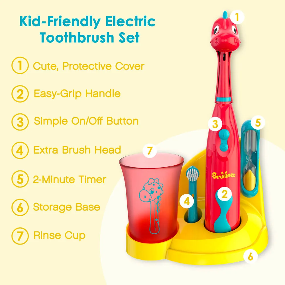 Brusheez® Kids’ Electric Toothbrush Set - Pepper the Dino