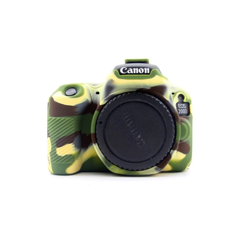 Canon EOS 200D soft silicone protective case - Camouflage