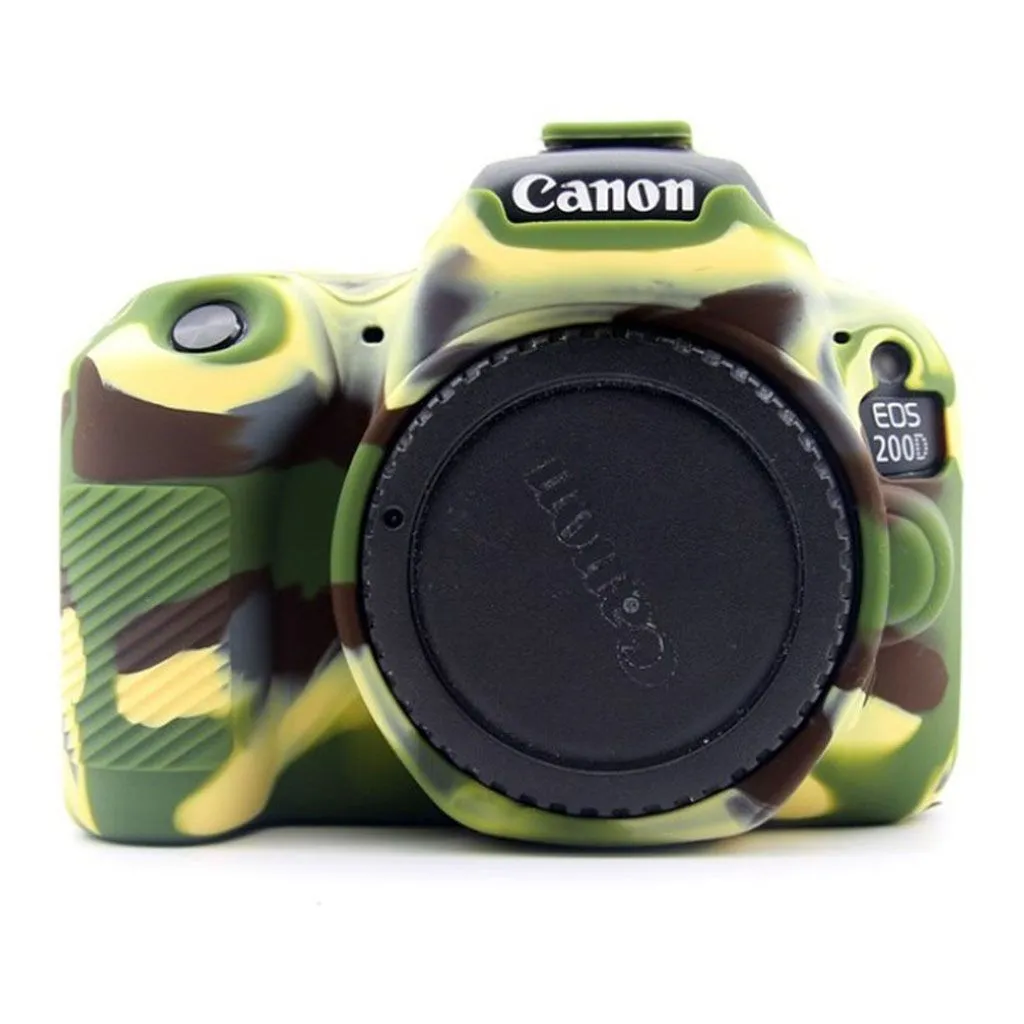 Canon EOS 200D soft silicone protective case - Camouflage