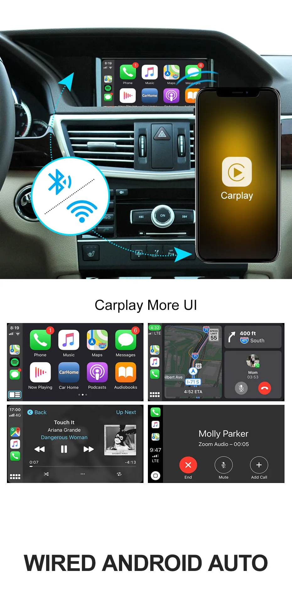 Carplay & AndroidAuto For Mercedes  NTG 4.5 4.7 5.0