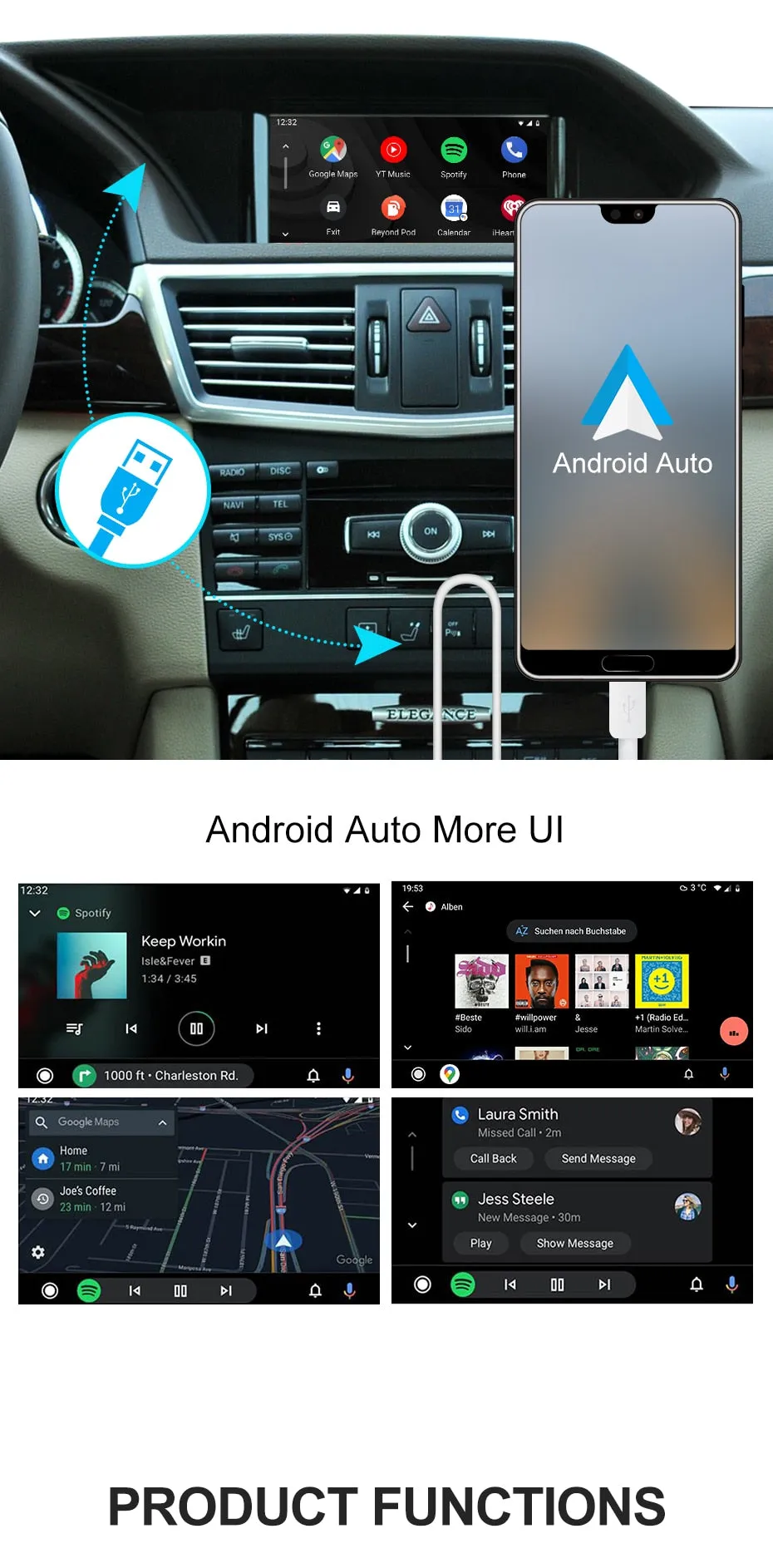 Carplay & AndroidAuto For Mercedes  NTG 4.5 4.7 5.0