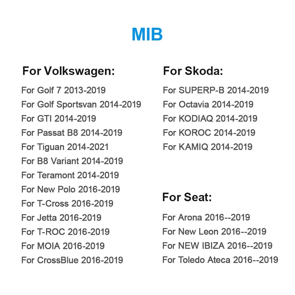 Carplay & AndroidAuto for Volkswagen, Skoda, Seat