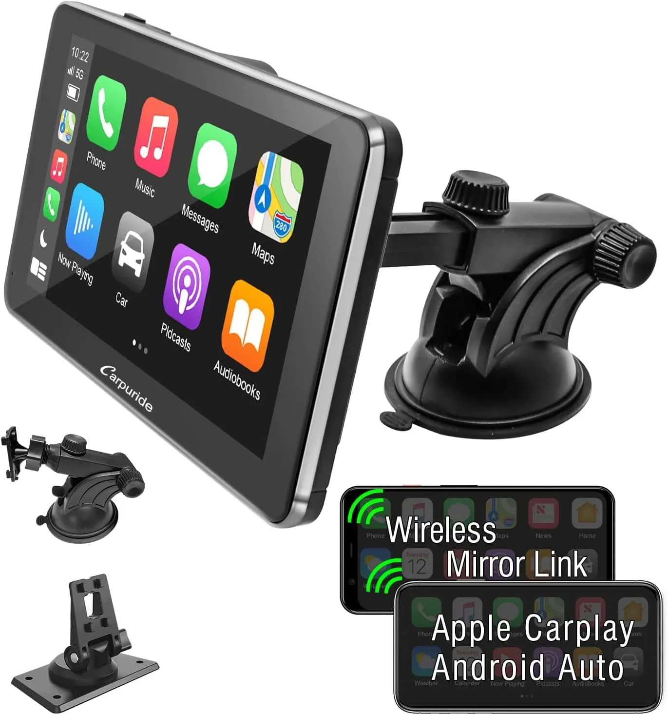 Carpuride 7" Full HD Touch Screen Portable Display for Car