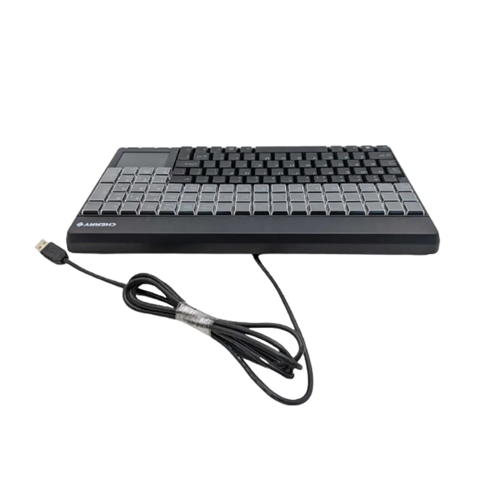 [CLEARANCE] Cherry SPOS 123 Keys Multifunctional USB Keyboard with Built-In Touchpad Plug & Play for Point of Sale Terminals (Black) | G86-61401