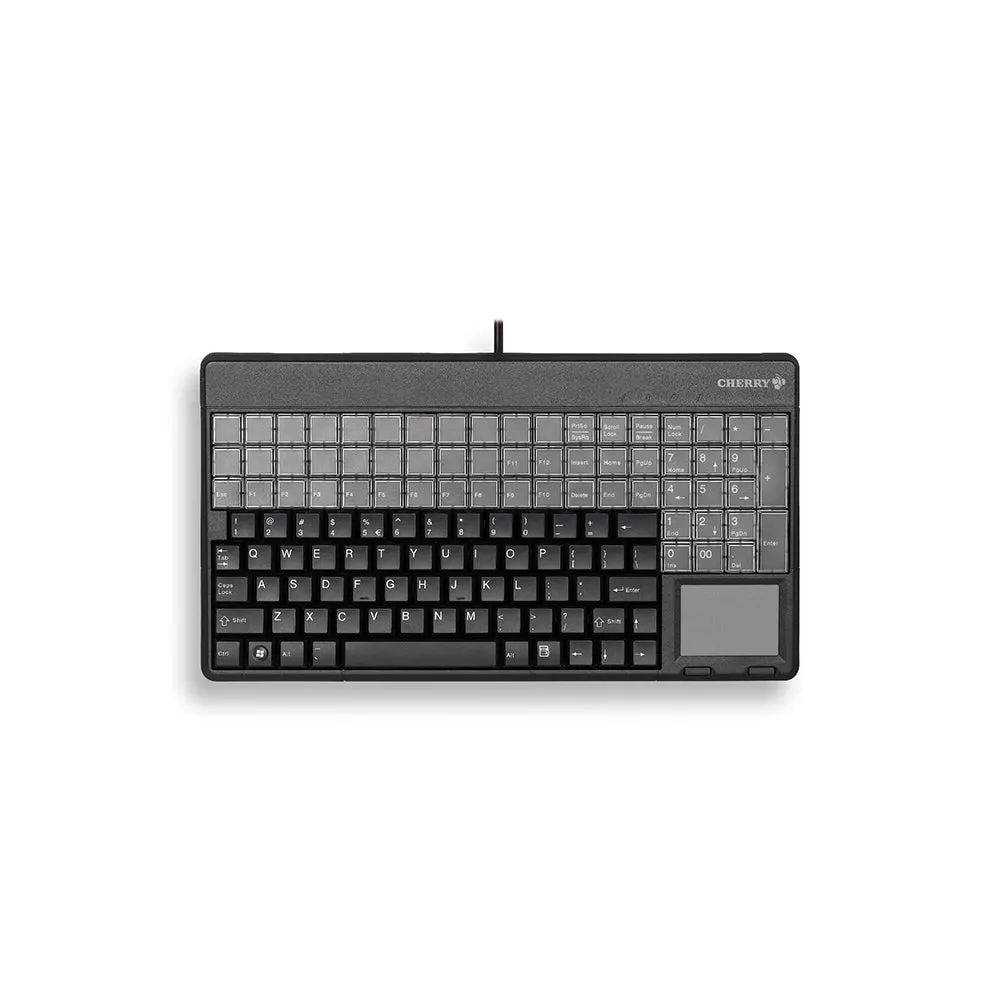 [CLEARANCE] Cherry SPOS 123 Keys Multifunctional USB Keyboard with Built-In Touchpad Plug & Play for Point of Sale Terminals (Black) | G86-61401