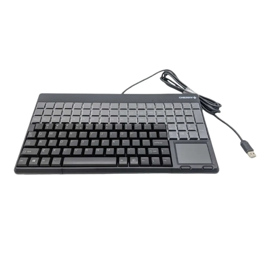 [CLEARANCE] Cherry SPOS 123 Keys Multifunctional USB Keyboard with Built-In Touchpad Plug & Play for Point of Sale Terminals (Black) | G86-61401