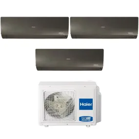 Climatizzatore Condizionatore Haier Trial Split Inverter serie FLEXIS PLUS BLACK 7 12 15 con 3U70S2SR3FA R-32 Wi-Fi Integrato Colore Nero 7000 12000 15000