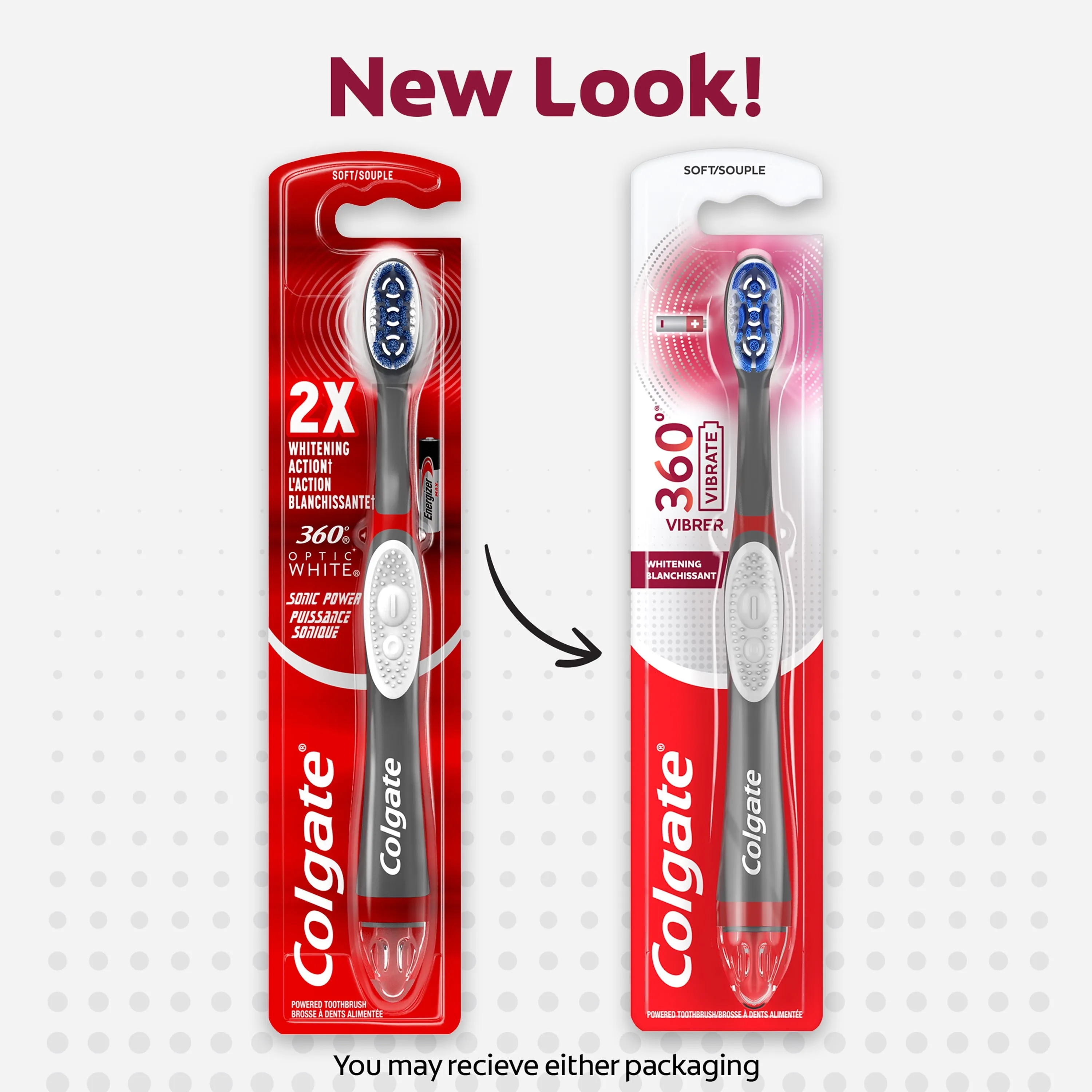 Colgate 360 Vibrate Whitening Battery-Operated Toothbrush, 1 AAA Battery Included, Adult