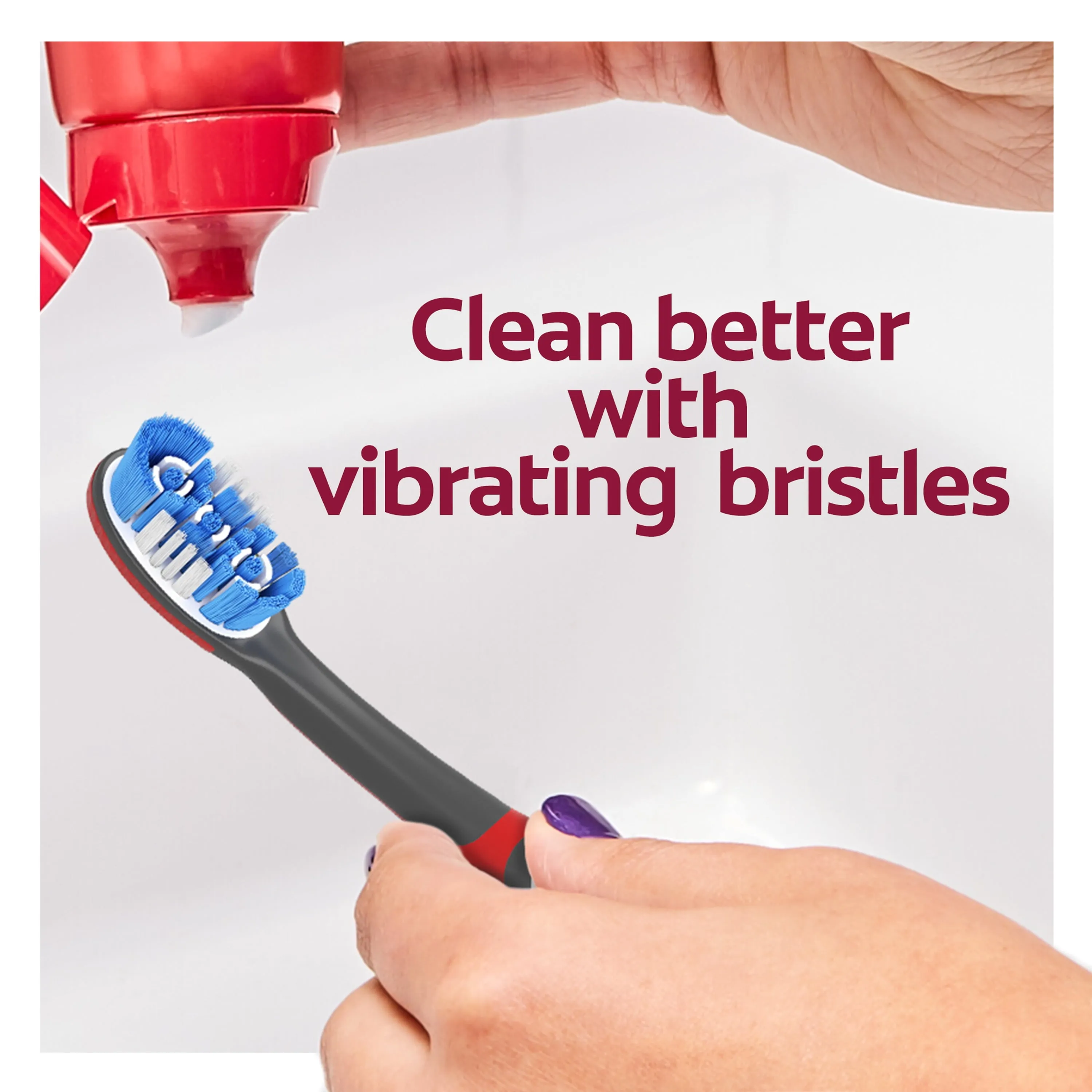 Colgate 360 Vibrate Whitening Battery-Operated Toothbrush, 1 AAA Battery Included, Adult