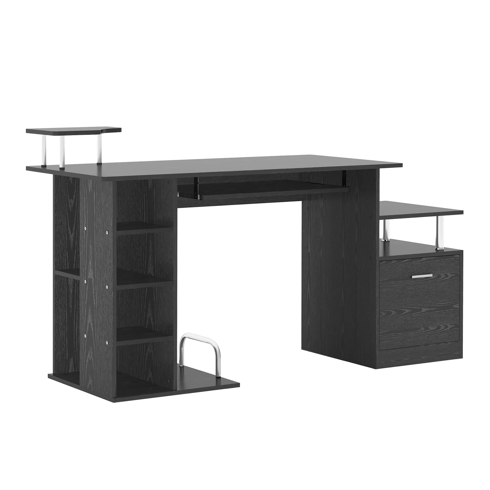 Computer Desk PC Workstation with Drawer Shelves CPU Storage Rack Home Office Furniture BLACK