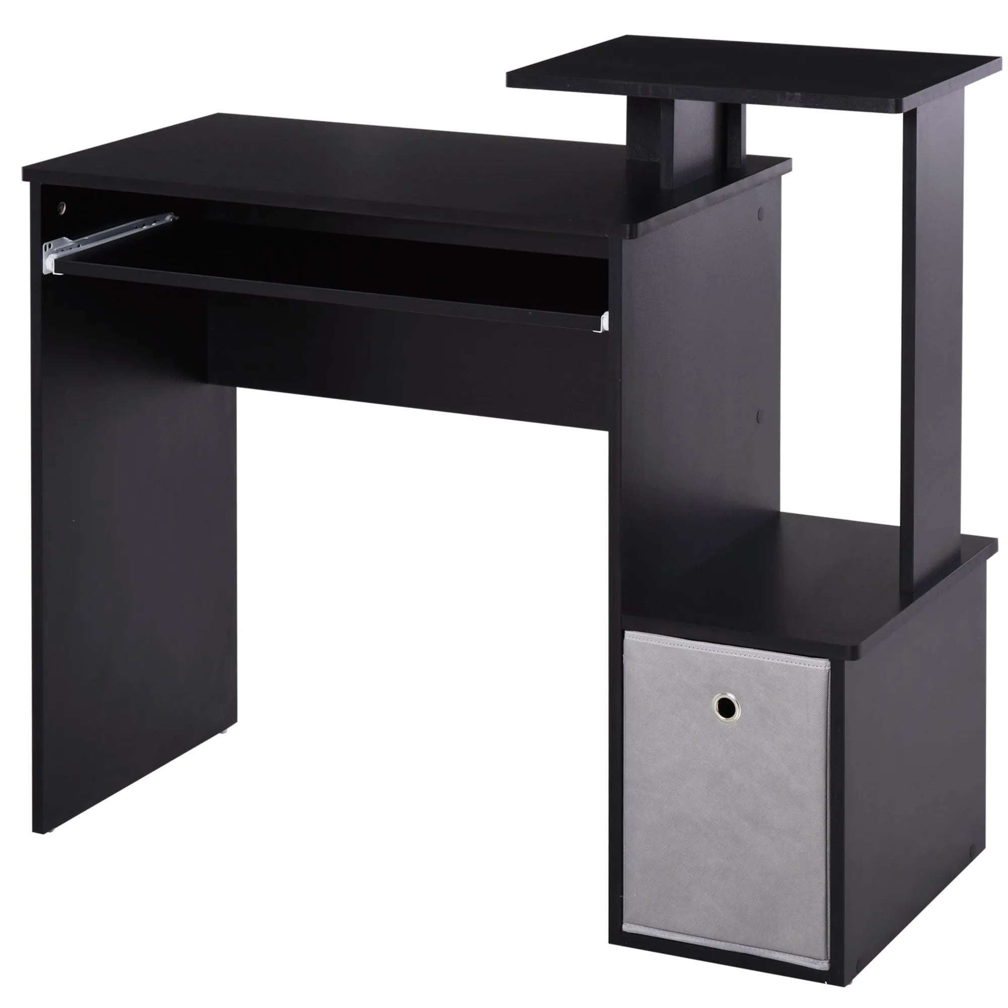 Computer Desk with Sliding Keyboard Tray Storage Drawer Shelf Home Office Workstation Black