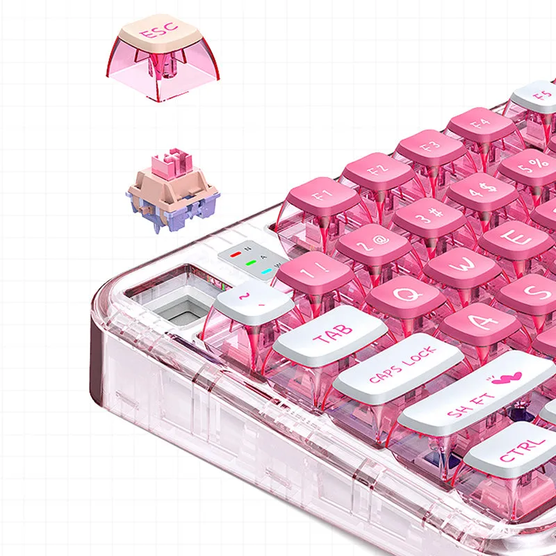 CoolKiller CK75 Triple Mode Transparent Mechanical Keyboard