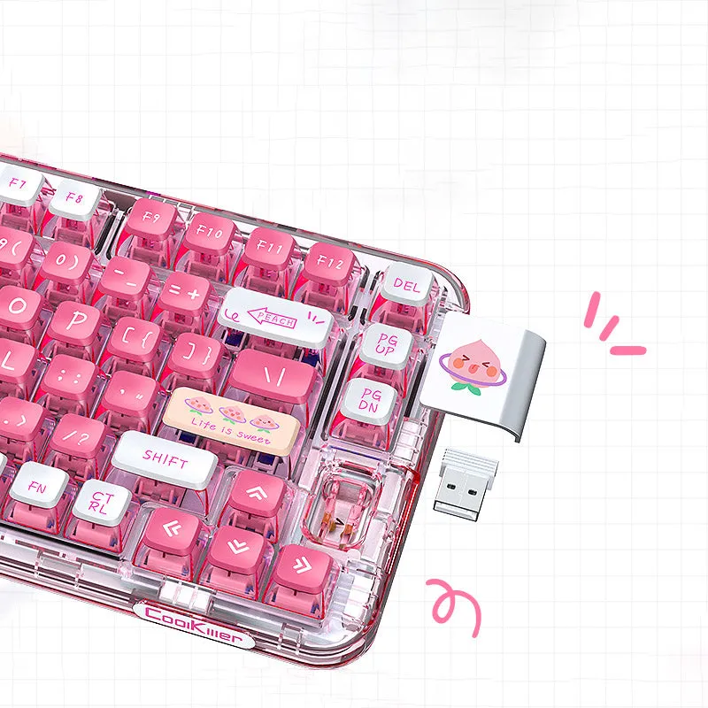 CoolKiller CK75 Triple Mode Transparent Mechanical Keyboard