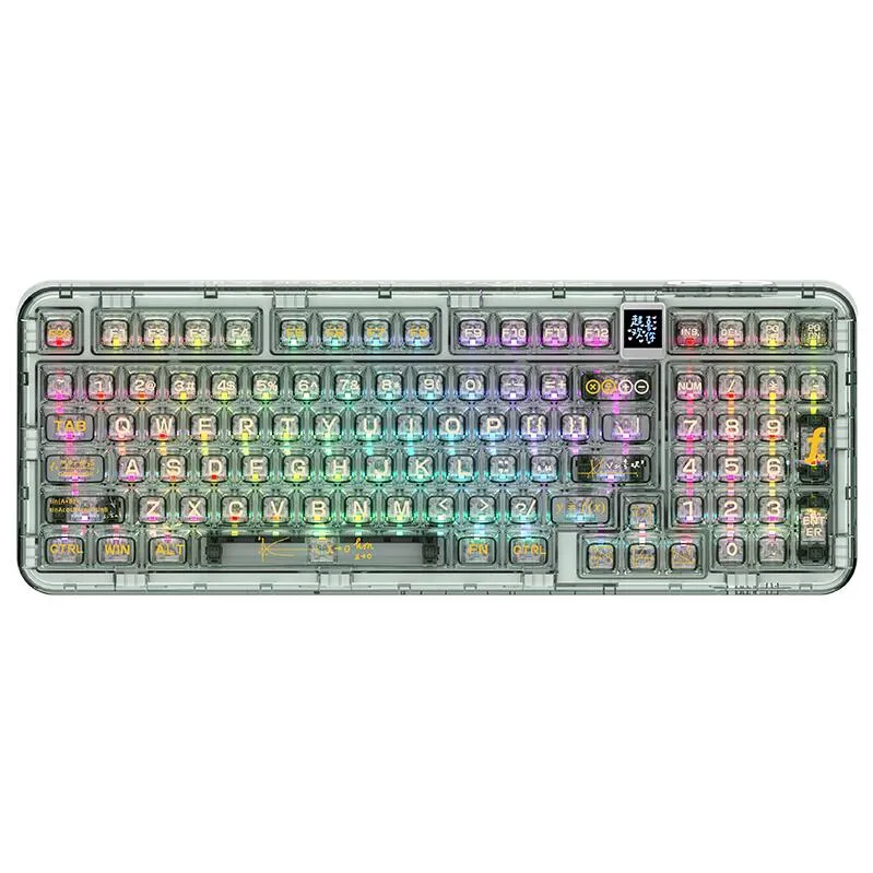 CoolKiller CK98 Mathematician Wireless Mechanical Keyboard Transparent Case Keycap Gasket 2.4g Bluetooth Hot Swappable WIN MAC