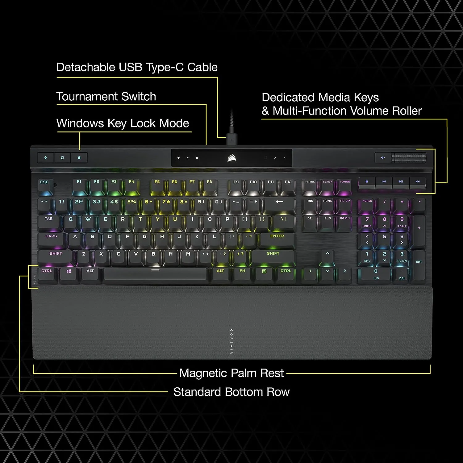 【優惠價】Corsair K70 RGB PRO Mechanical Gaming Keyboard with PBT DOUBLE SHOT PRO Keycaps - CHERRY® MX Brown CH-9109412-NA