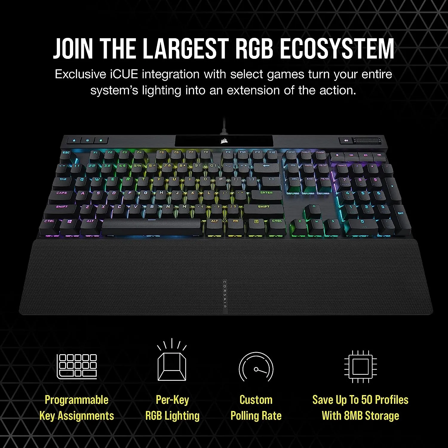 【優惠價】Corsair K70 RGB PRO Mechanical Gaming Keyboard with PBT DOUBLE SHOT PRO Keycaps - CHERRY® MX Brown CH-9109412-NA