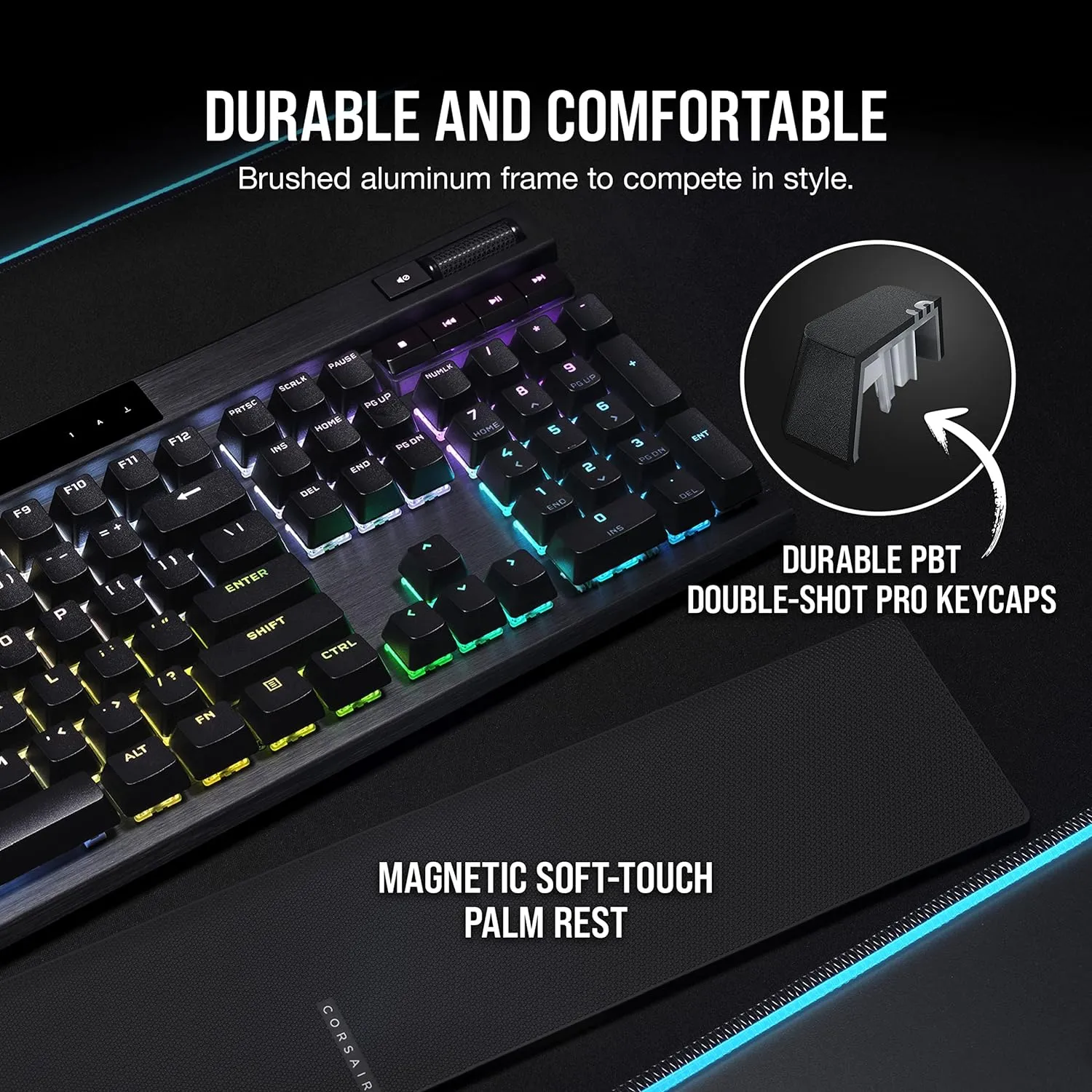 Corsair K70 RGB PRO Mechanical Gaming Keyboard with PBT DOUBLE SHOT PRO Keycaps - CHERRY® MX SPEED CH-9109414-NA