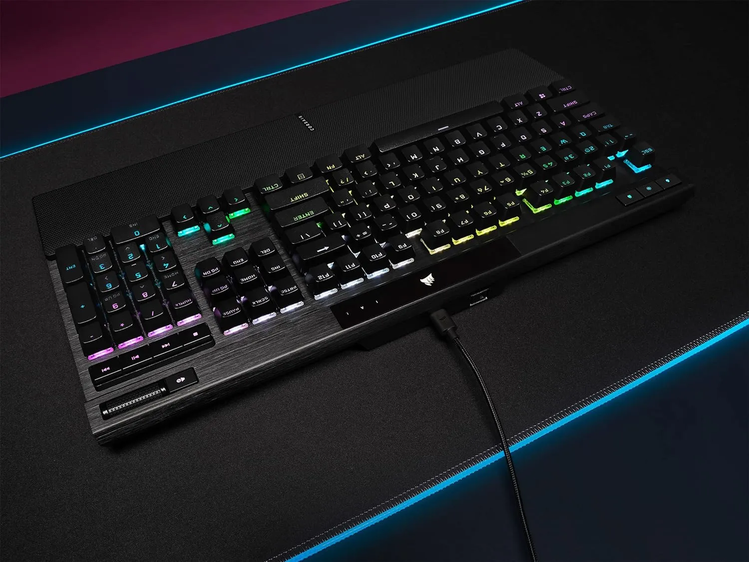 Corsair K70 RGB PRO Mechanical Gaming Keyboard with PBT DOUBLE SHOT PRO Keycaps - CHERRY® MX SPEED CH-9109414-NA