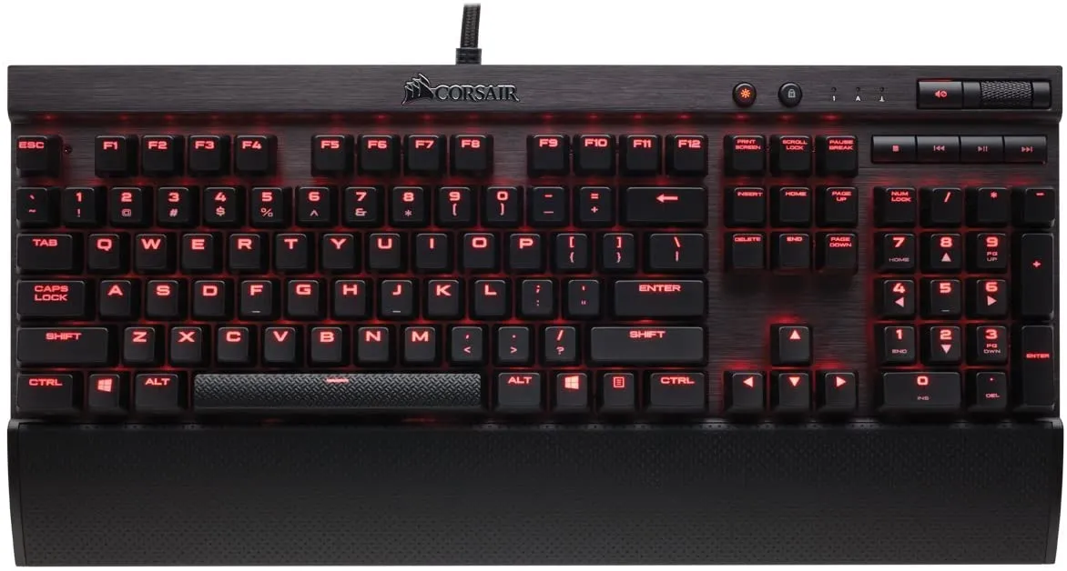 Corsair Keyboard K70 RAPIDFIRE Mechanical Gaming Keyboard - Backlit Red LED - USB Passthrough & Media Controls - Fastest & Linear - Cherry MX Speed (CH-9101024-NA)