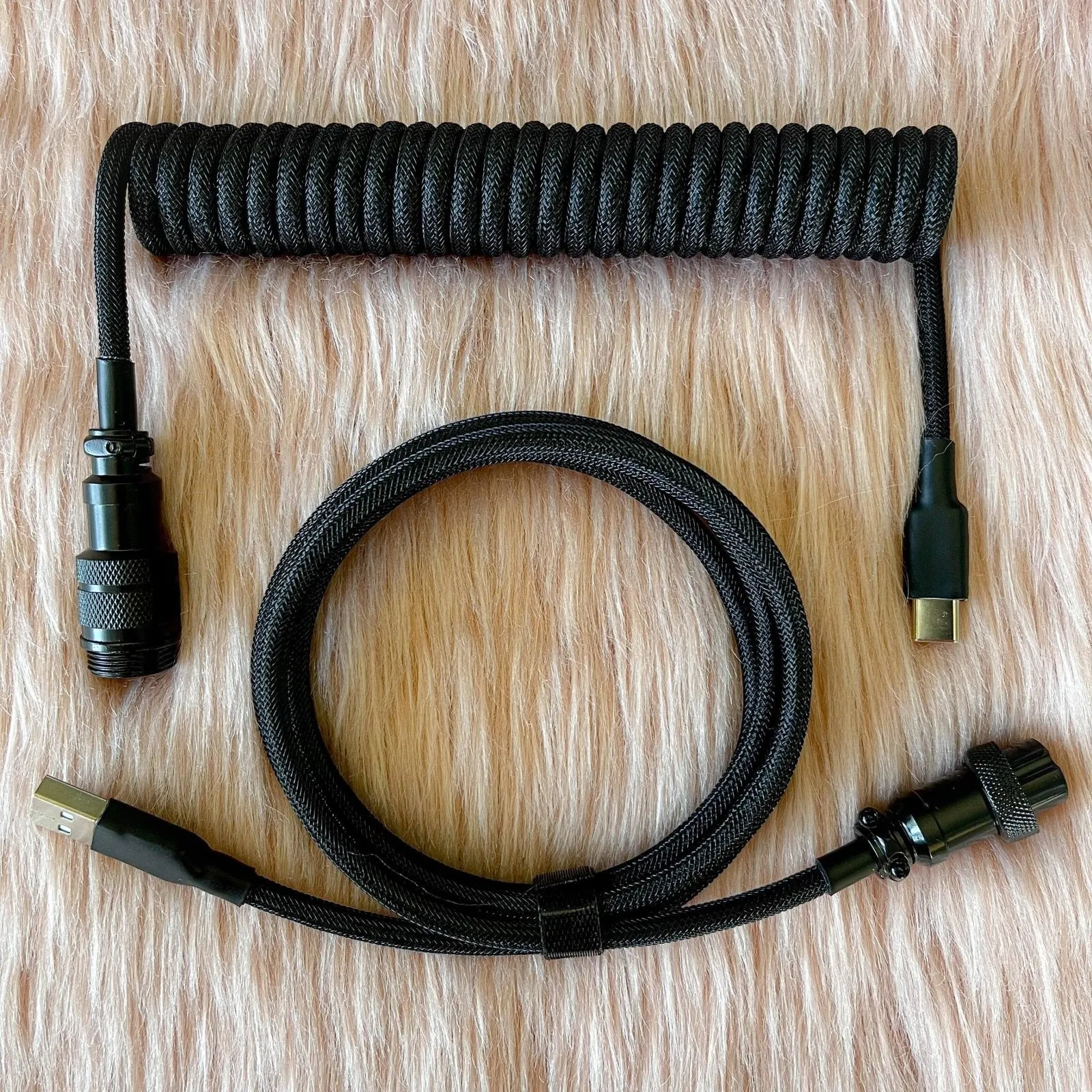 CUSTOM COILED CABLE GX16 -Black