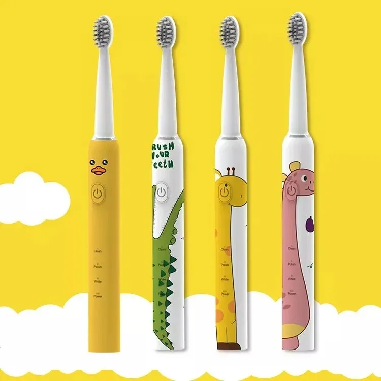 Cute Cartoon Printed Electric Toothbrushes for Kids Modes with 2 Min Smart Timer (Giraffe)