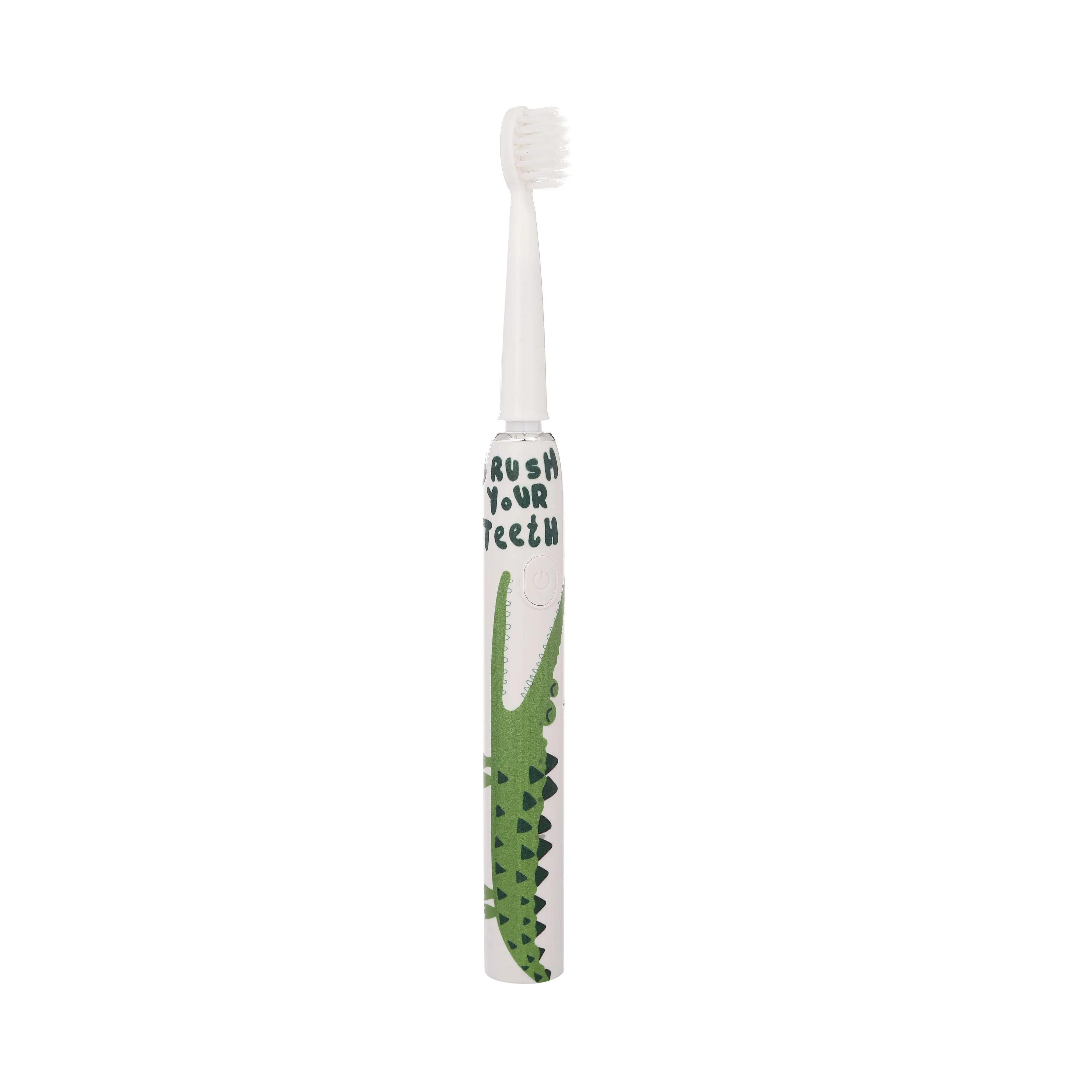 Cute Cartoon Printed Electric Toothbrushes for Kids Modes with 2 Min Smart Timer (Green Crocodile)