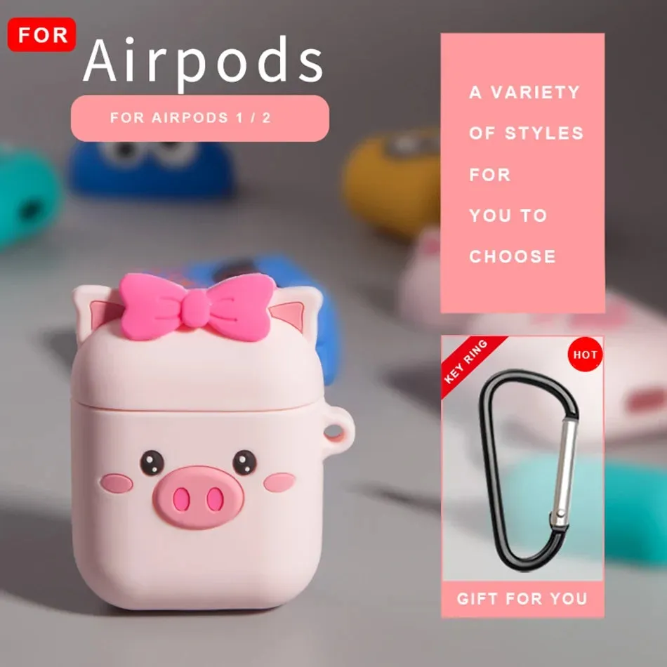 Cute  Cartoon Silicone Airpods Case