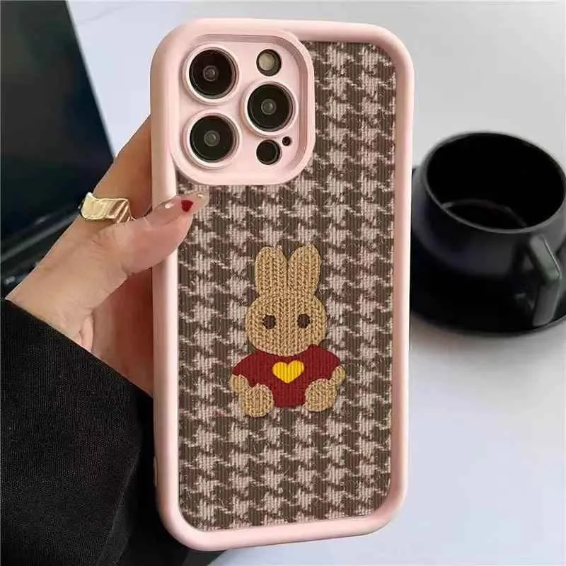 Cute Phone Cases For iPhone 15, 14, 13, 12, 11, Pro Max, XS, X, XR, 7, 8, Plus, and SE (2022) - Sweater Rabbit - TSP226