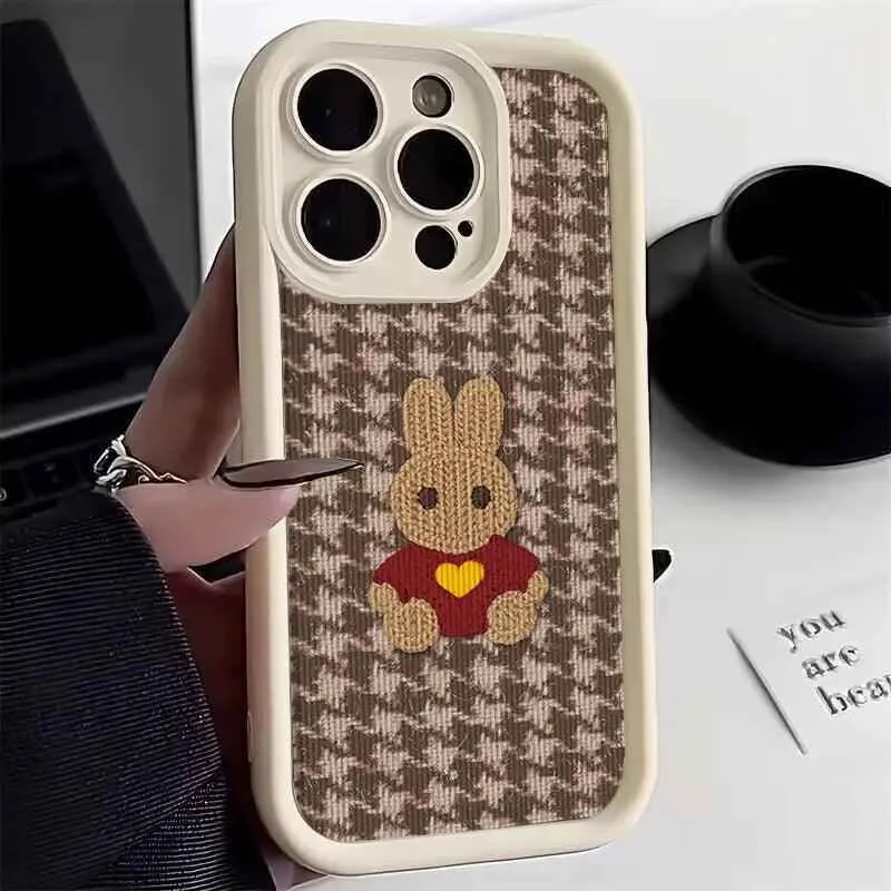 Cute Phone Cases For iPhone 15, 14, 13, 12, 11, Pro Max, XS, X, XR, 7, 8, Plus, and SE (2022) - Sweater Rabbit - TSP226