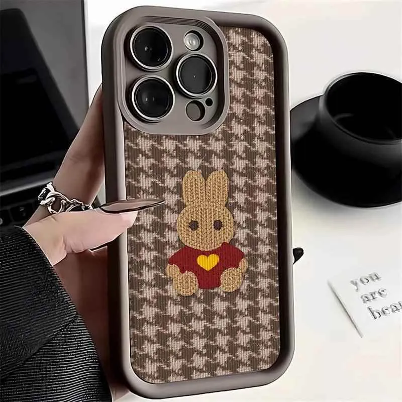 Cute Phone Cases For iPhone 15, 14, 13, 12, 11, Pro Max, XS, X, XR, 7, 8, Plus, and SE (2022) - Sweater Rabbit - TSP226