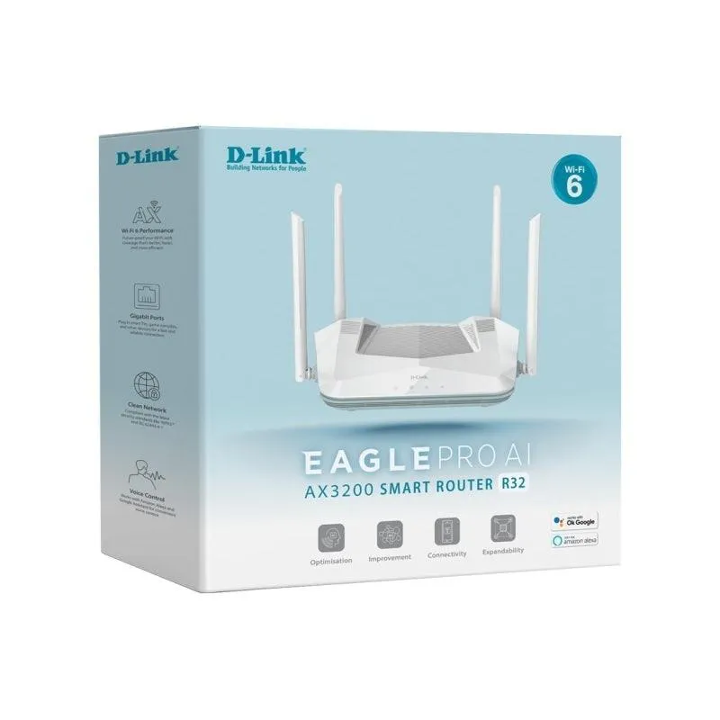 D-Link Eagle Pro AI AX3200 Mesh Router White