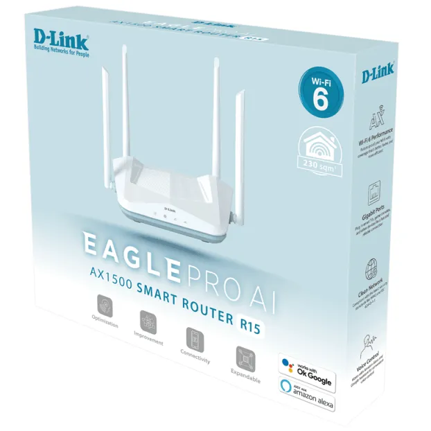 D-Link R15 Eagle Pro AI AX1500 Wireless WiFi 6 Mesh Router