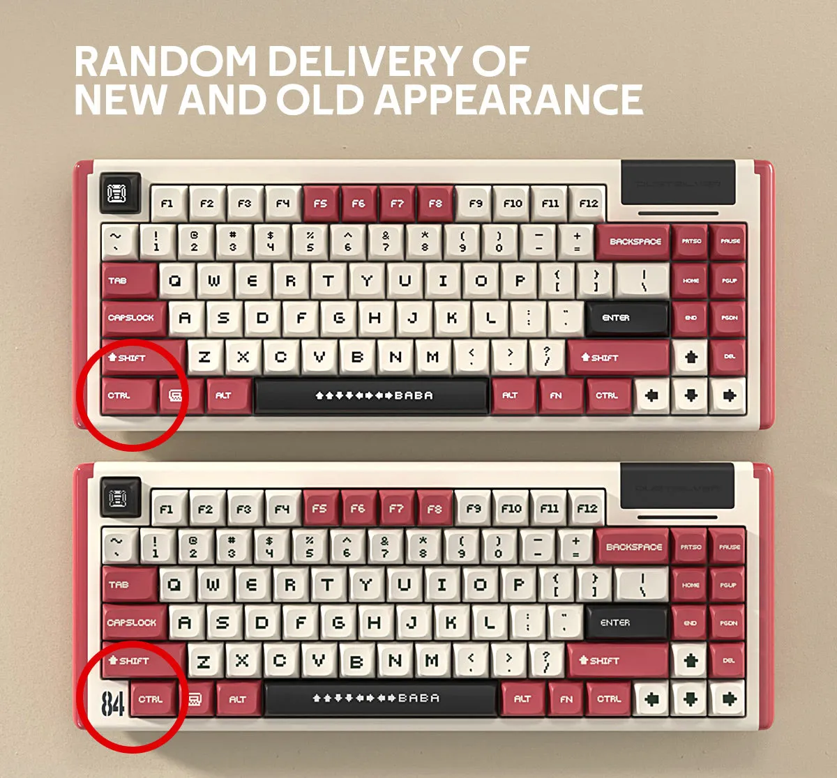 D84 Red&White Wireless Keyboard