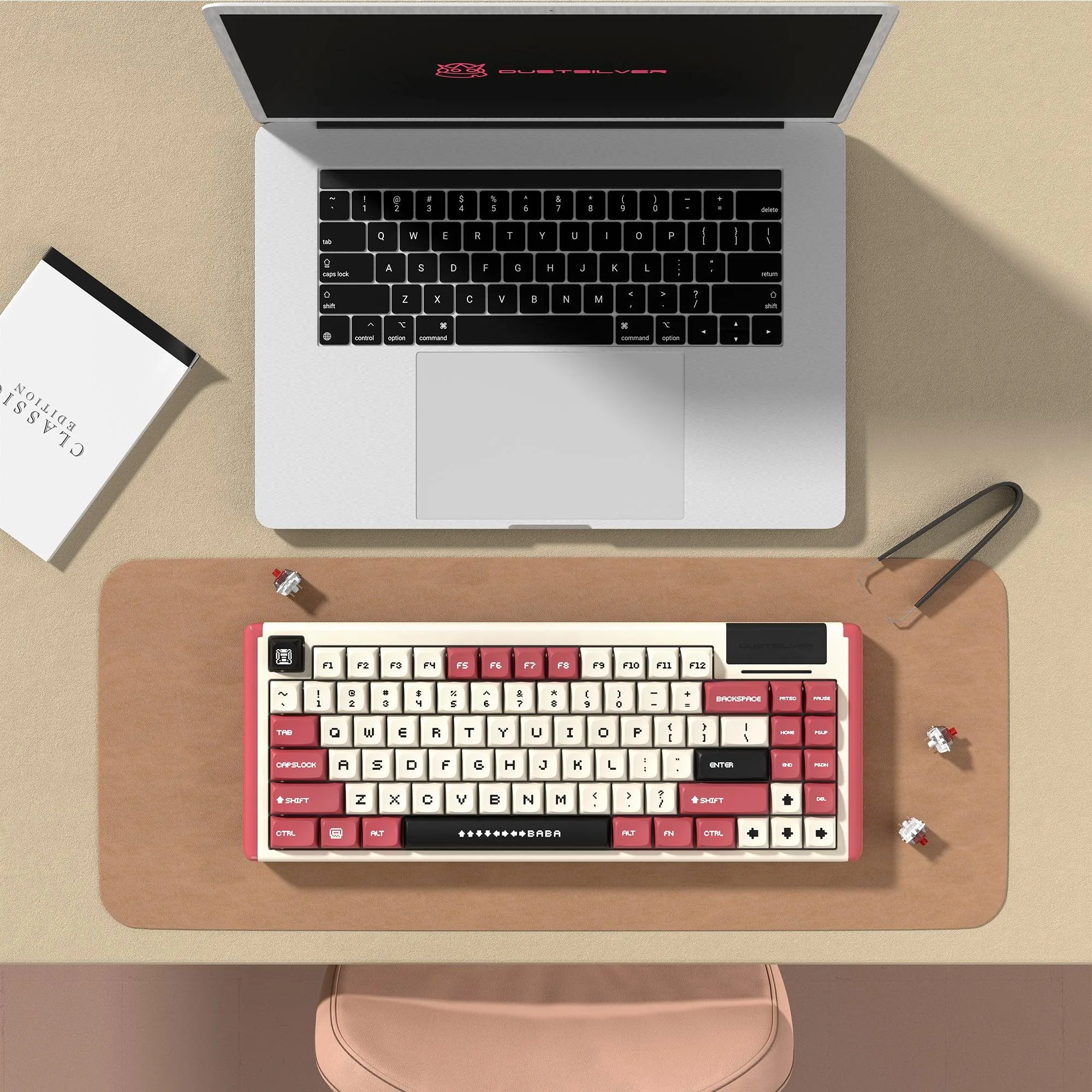 D84 Red&White Wireless Keyboard