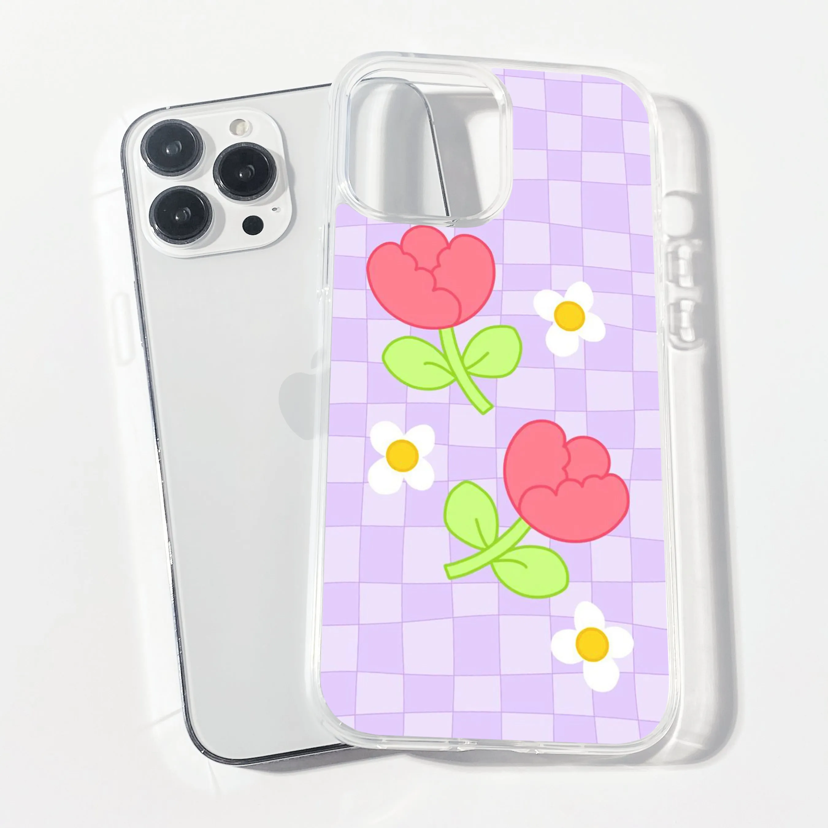 Daisy Doodle Clear Silicone Phone Cover