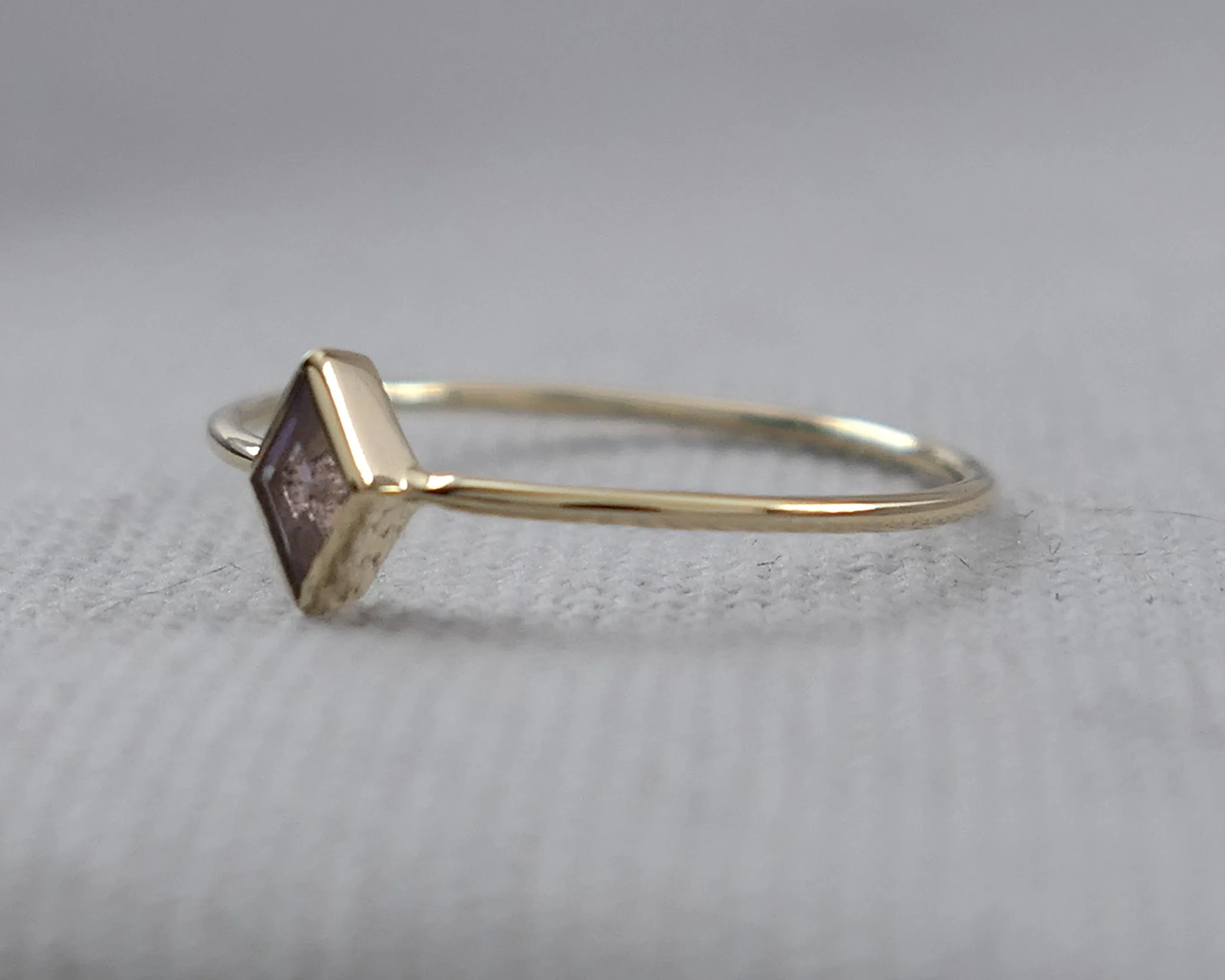 Delicate Rose de France Kite Ring, 14k Yellow Gold