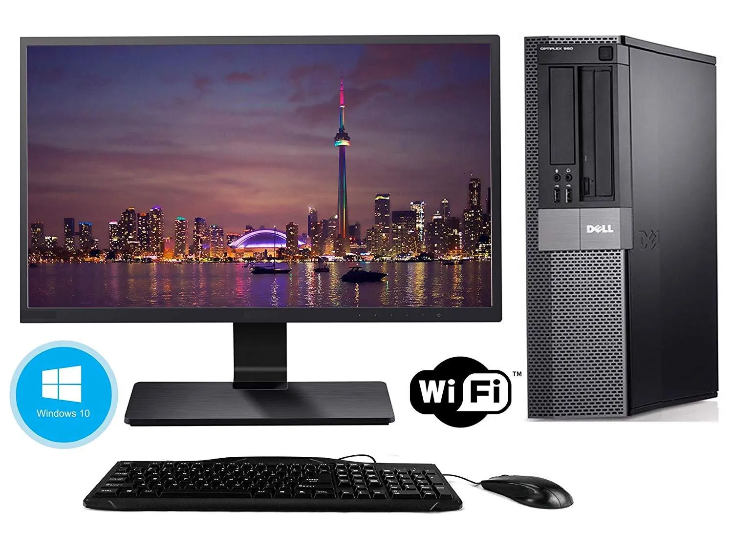 Dell Optiplex 790 Desktop   22 Inch Dell Monitor~Windows 10 64 Bit ~ Keyboard~Mouse~WiFi Refurbished