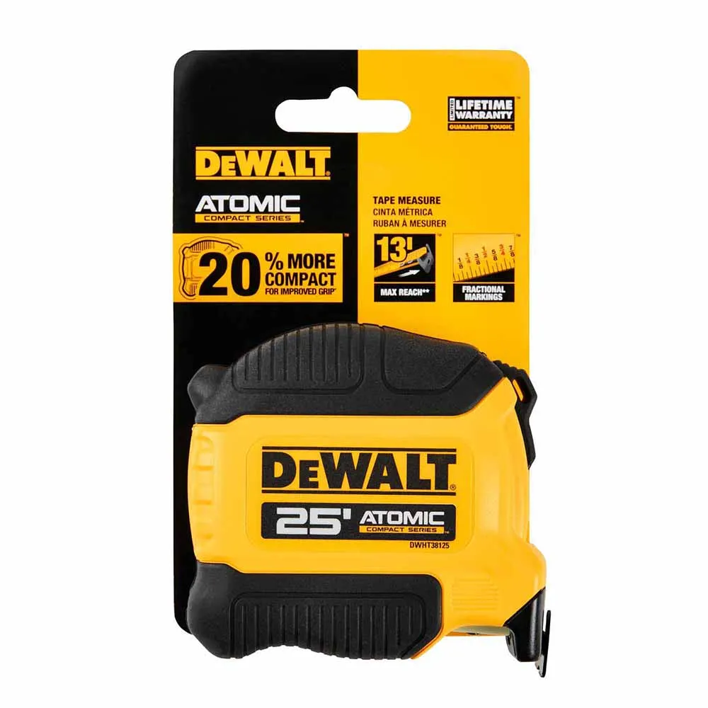 DeWalt DWHT38125S Atomic Compact Series 25 FT TAPE MEASURE