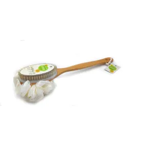 Dual Action Dry Brush & Mesh Sponge Combo with Lotus Wooden Handle