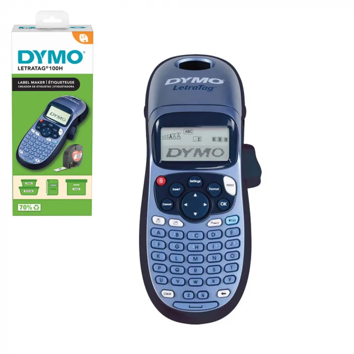 Dymo LetraTag LT-100H, ABC keyboard, included 1 tape Letratag labels white pape - (DY2174576)