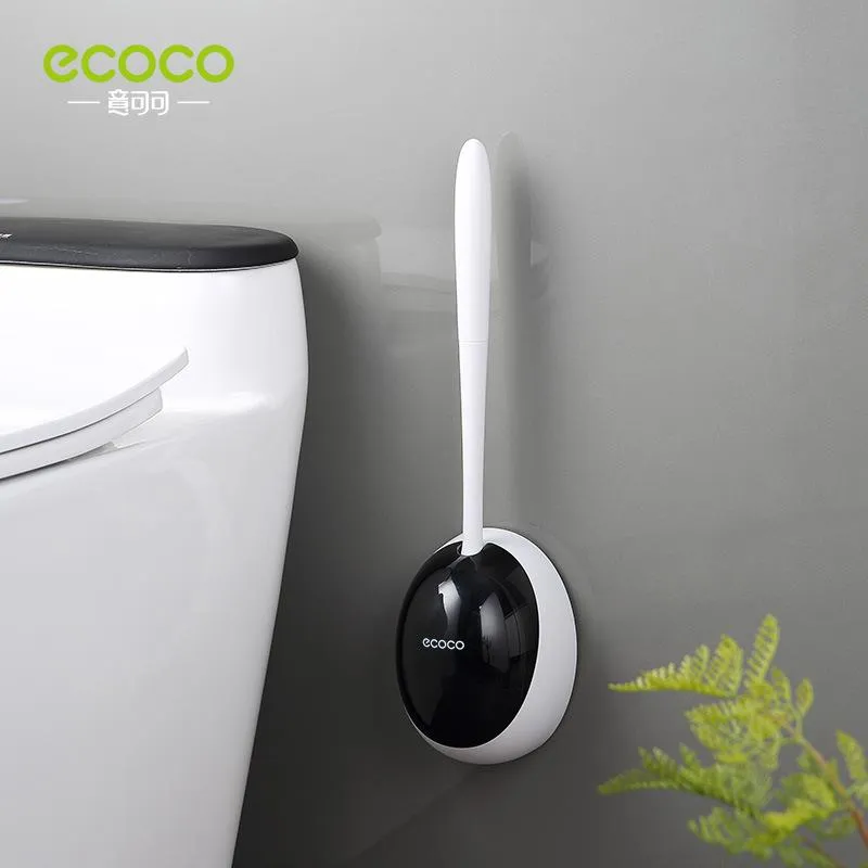 Ecoco Silicone Water Drop Toilet Brush Holder Set Wall-Mounted Cleaning Brush Tool