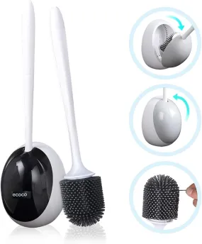 Ecoco Silicone Water Drop Toilet Brush Holder Set Wall-Mounted Cleaning Brush Tool