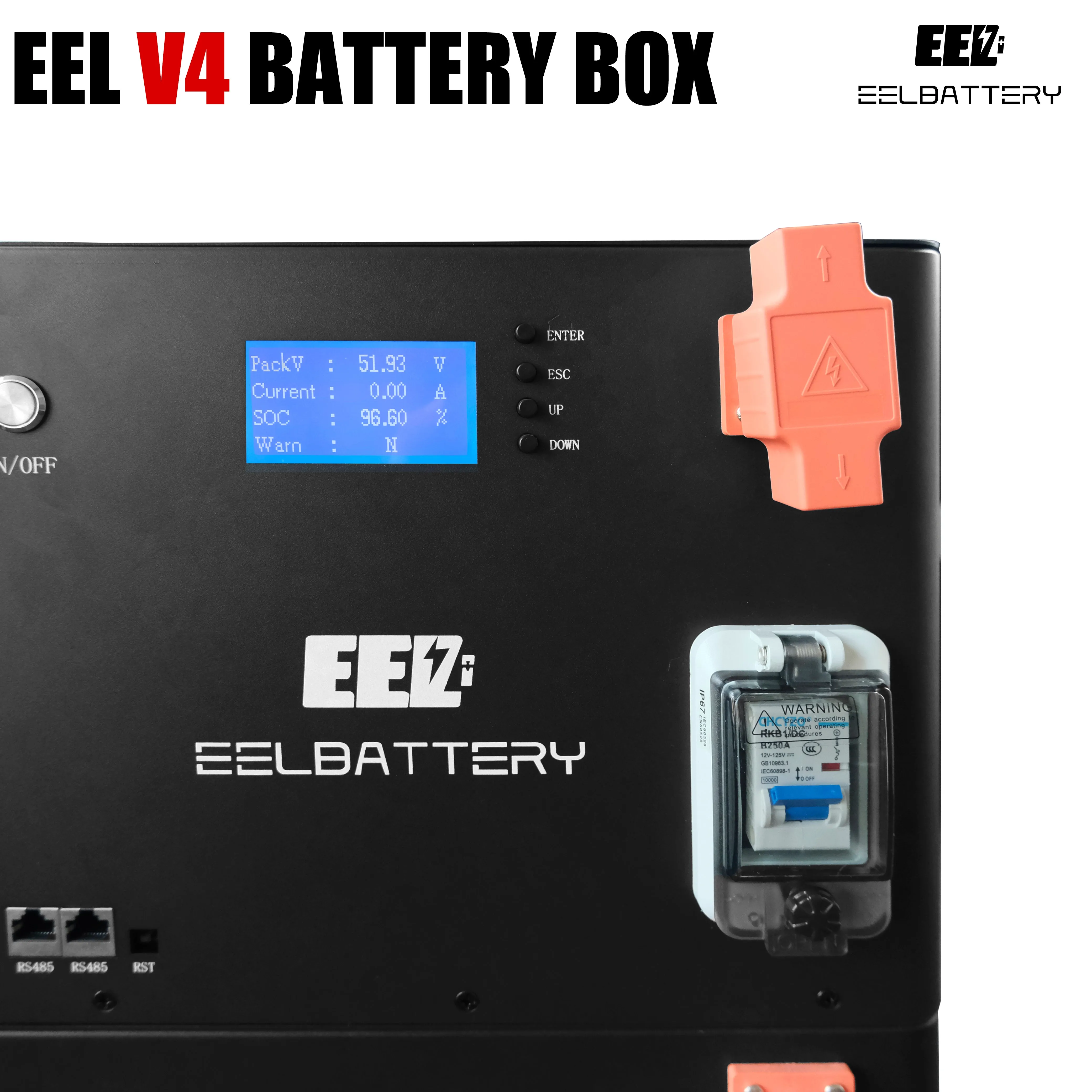 EEL 48V Battery Box V4 Kit with Bluetooth BMS 15Kwh Energy Storage Stackable Type EU Shipping