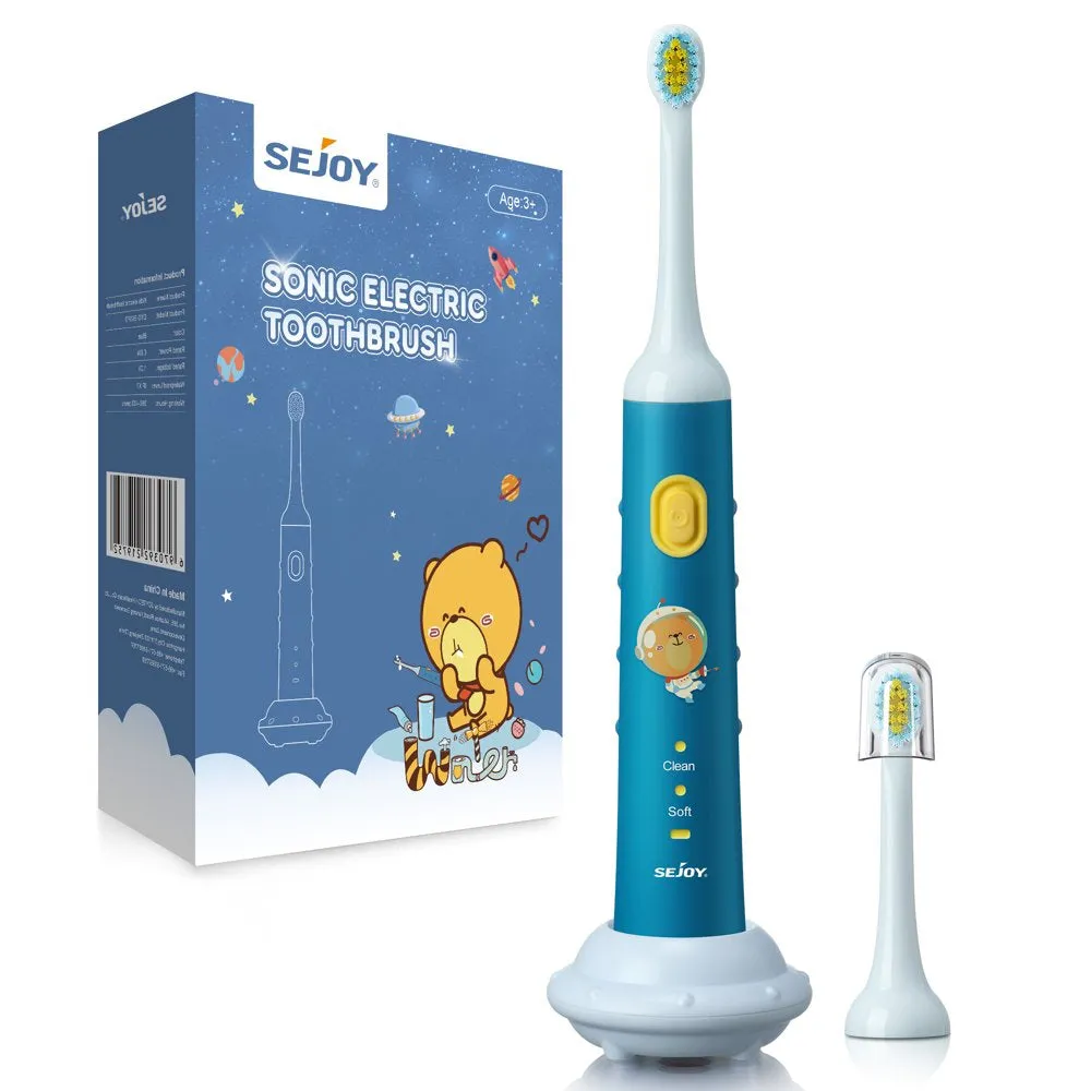 Electric Toothbrush for Kids with Timer and 2 Brush Heads, Sonic Smart Rechargeable Toothbrushes