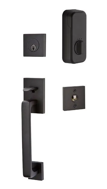 Emtek Single Cylinder Baden Handleset EMPowered Motorized Smart Lock Upgrade With Melon Knob