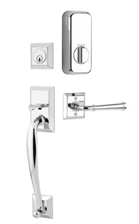 Emtek Single Cylinder Franklin Handleset EMPowered Motorized Smart Lock Upgrade With Turino Lever