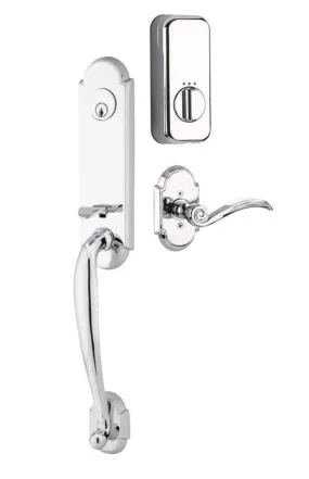 Emtek Single Cylinder Richmond Handleset EMPowered Motorized Smart Lock Upgrade With Laurent Knob