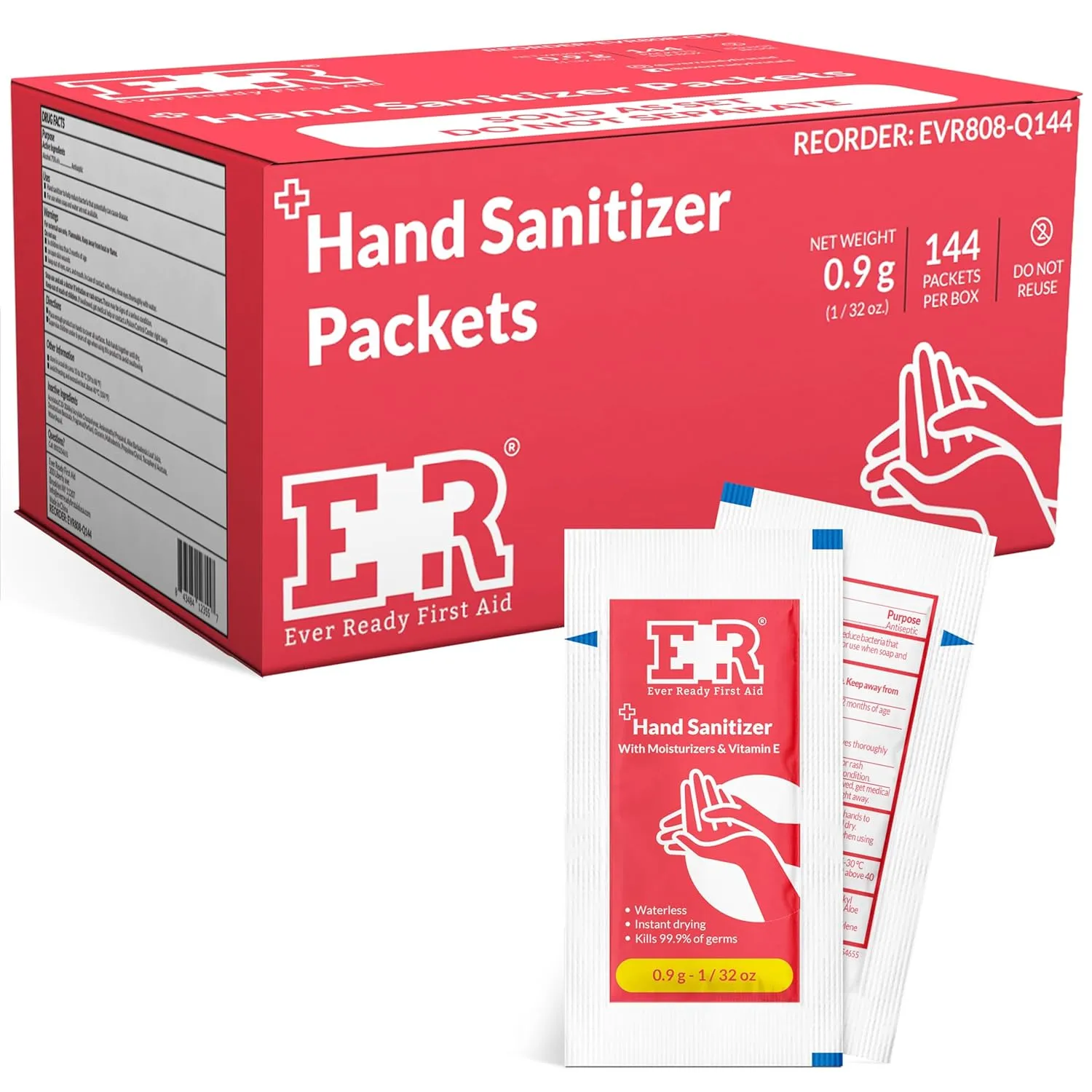 Ever Ready First Aid Hand Sanitizer 0.9g Packets - 144 Count